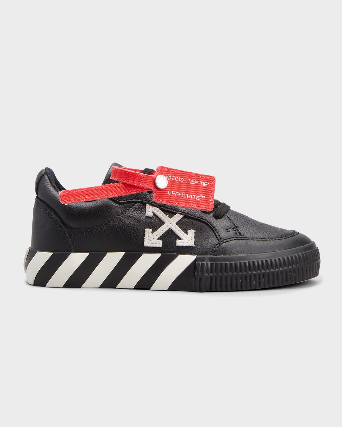 OFF-WHITE KID'S ARROW LEATHER LOW-TOP SNEAKERS, TODDLER/KIDS