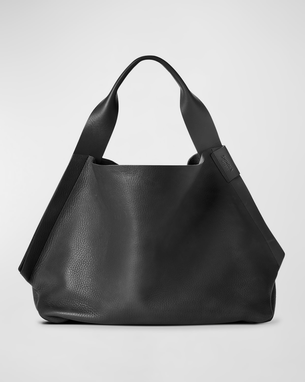 Shinola The Runwell Striped Web Leather Tote Bag In Black