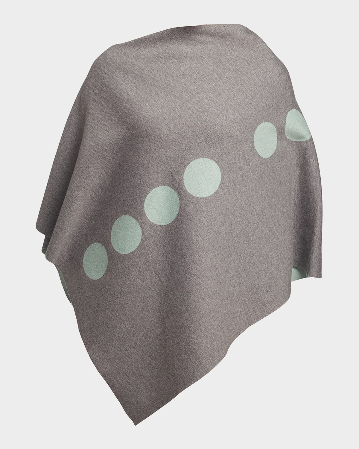 Elyse Maguire The Marconi Morse Code Hug Knit Poncho In Gray/seafoam