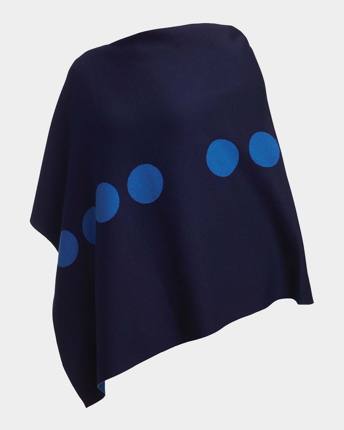 Elyse Maguire The Marconi Morse Code Hug Knit Poncho In Navy Harbor Blue