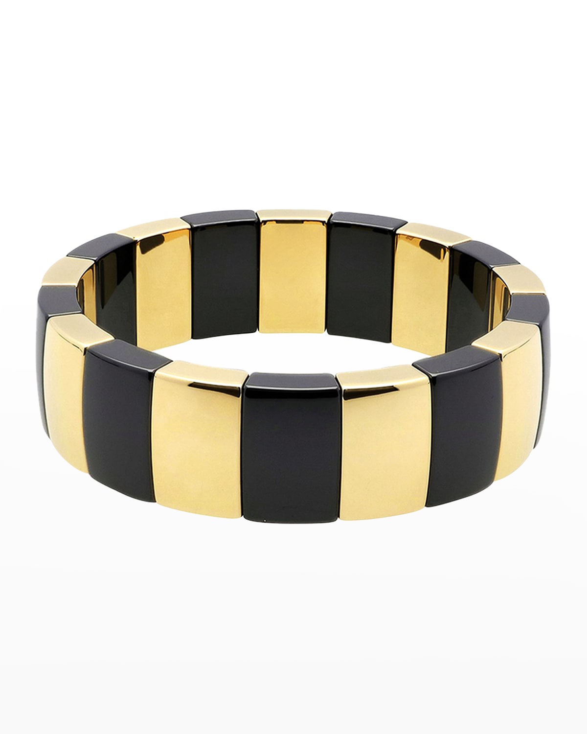 AURA Gold & Ceramic Domino Stretch Bracelet