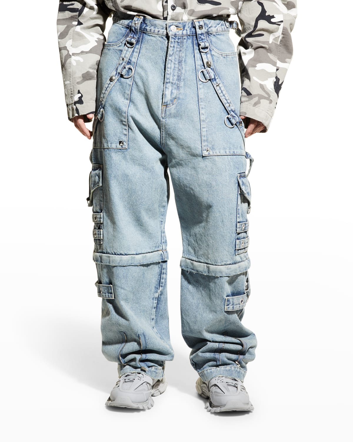 Balenciaga denim cargo pants sales