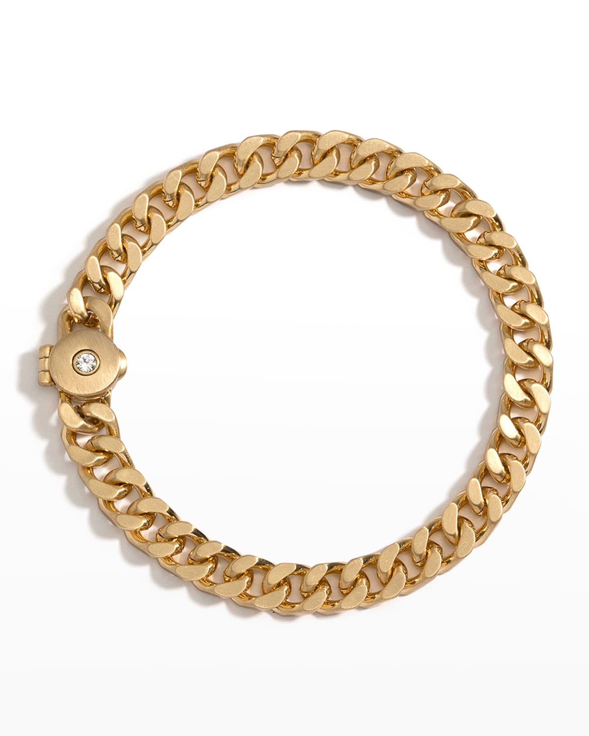 DEMARSON Curb Chain Bracelet with Crystal Locket, Gold