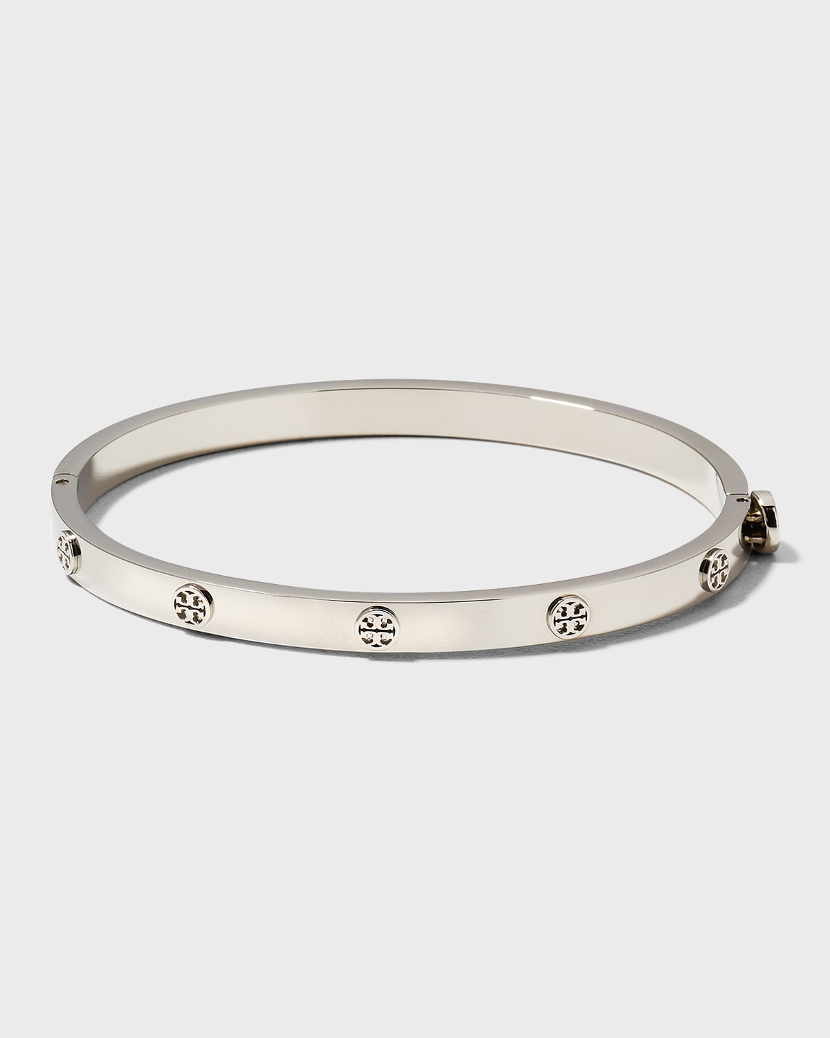 Tory Burch Miller Stud Hinge Bracelet In Tory Silver Tory