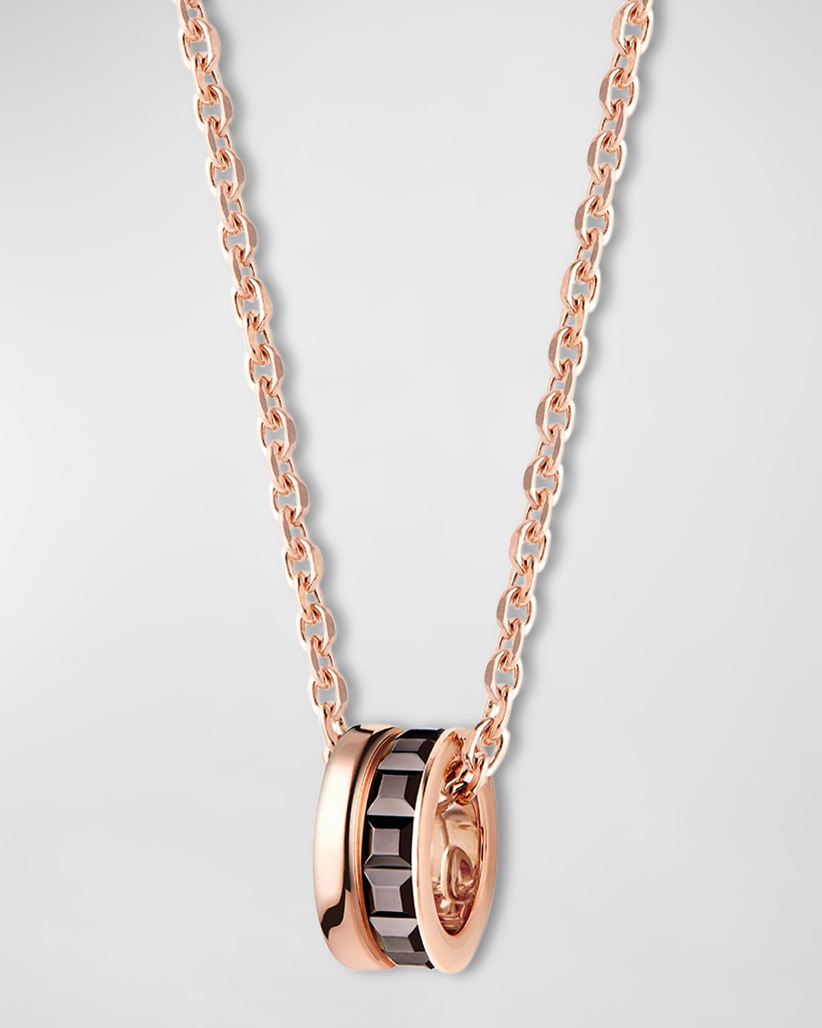 Yellow Gold and Pink Gold Brown PVD Quatre Mini Pendant Necklace