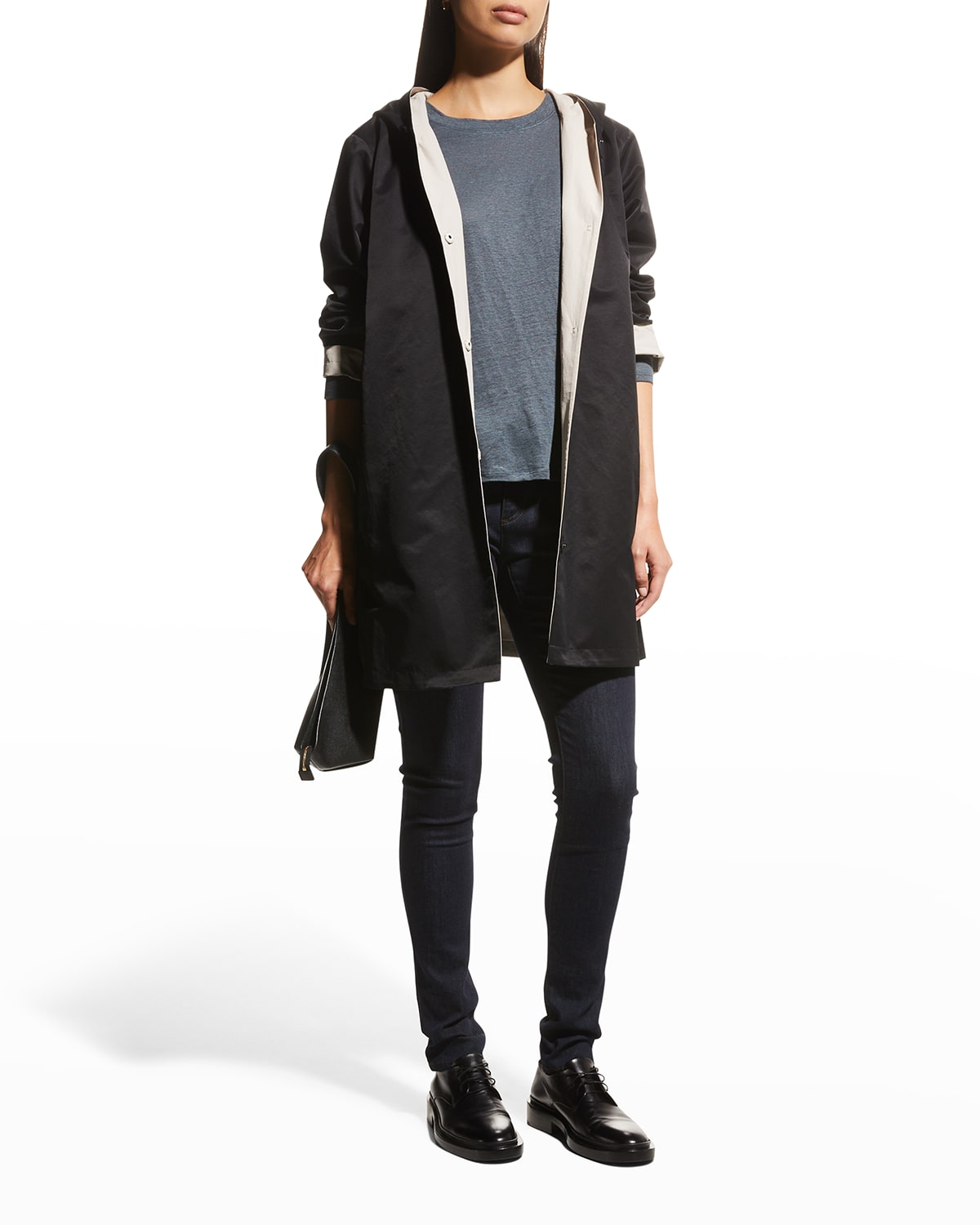 Eileen fisher reversible raincoat top