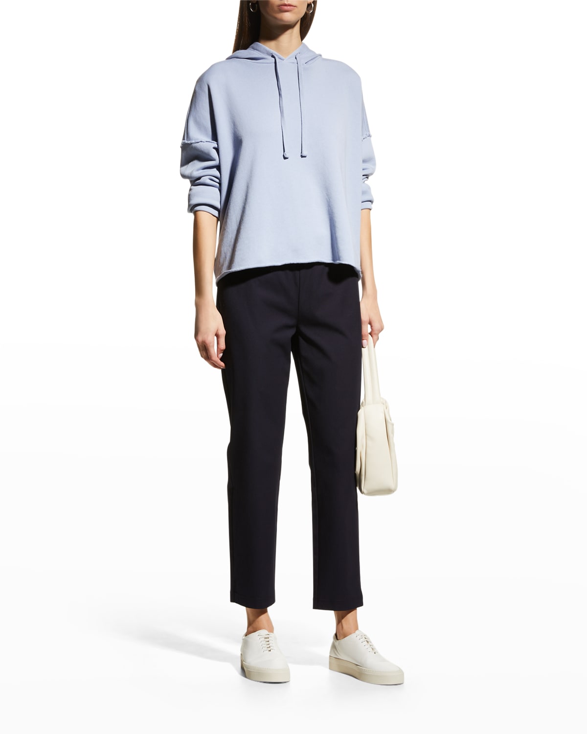 Eileen Fisher Organic Cotton French Terry Crop Hoodie