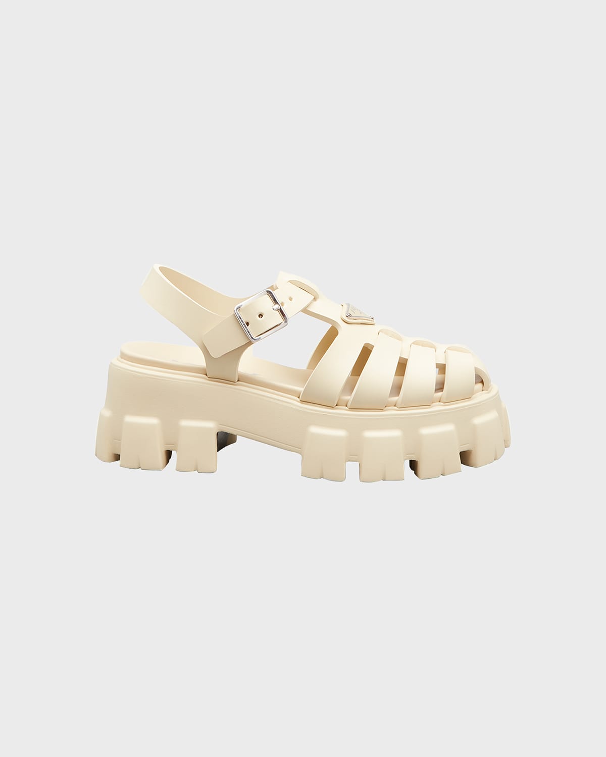 Prada Rubber Logo Chunky-sole Fisherman Sandals In Quarzo