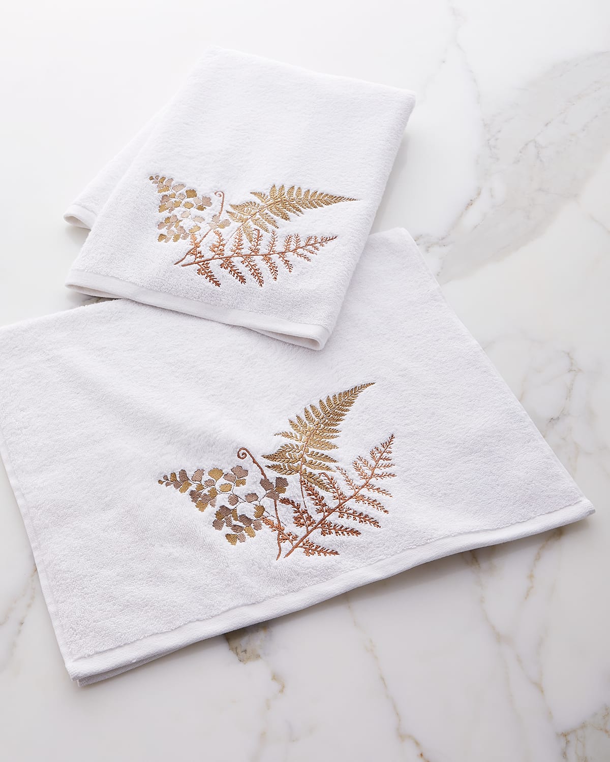 Fern Embroidered Hand Towel, Set of 2