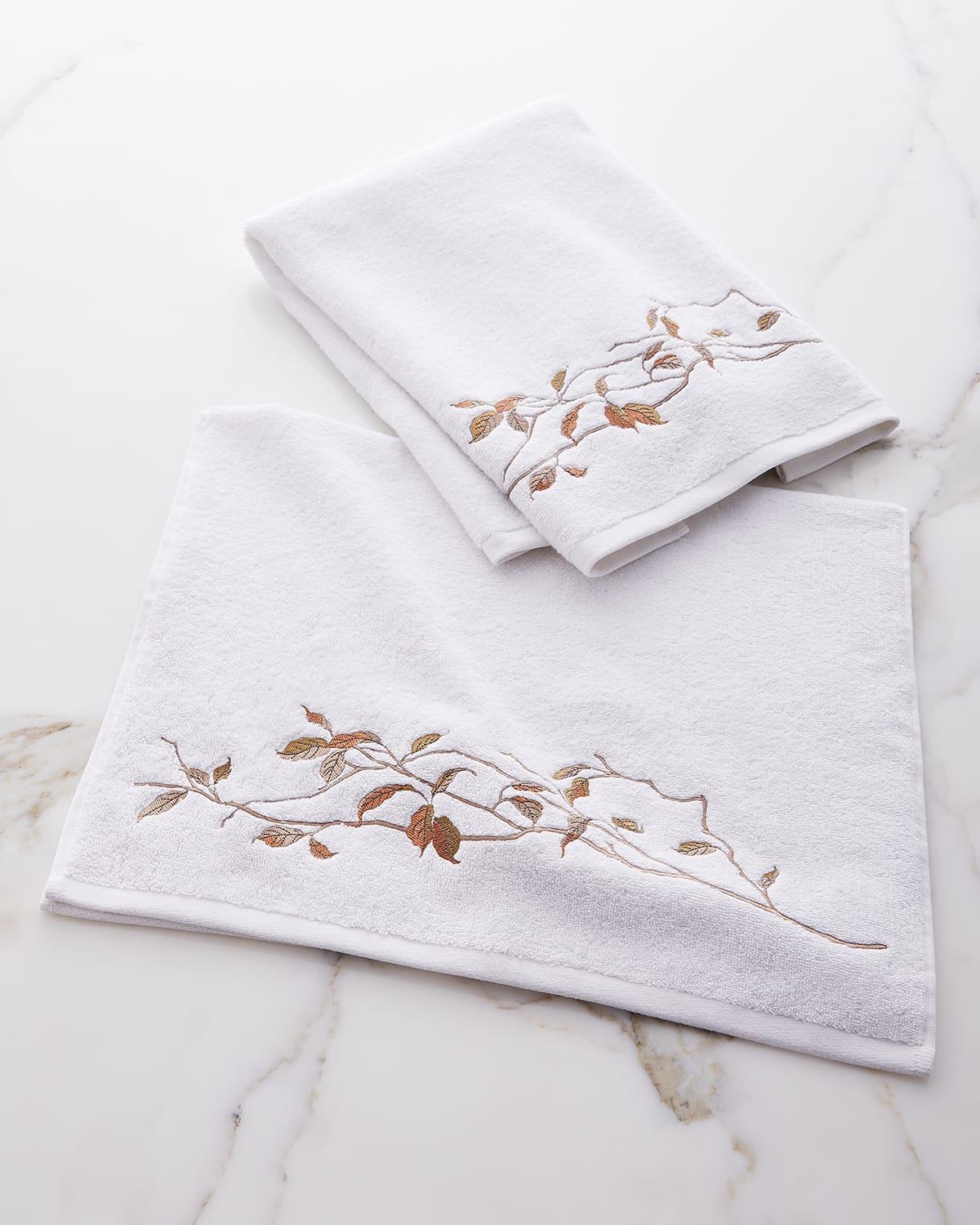 Branch Embroidered Hand Towel, Set of 2