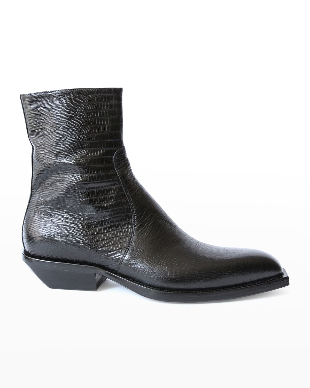Men's Lizard-Embossed Western Boots