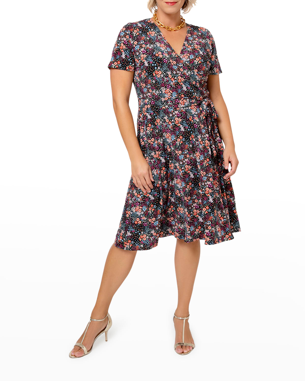 Leota Plus Size Perfect Wrap Short-Sleeve Dress