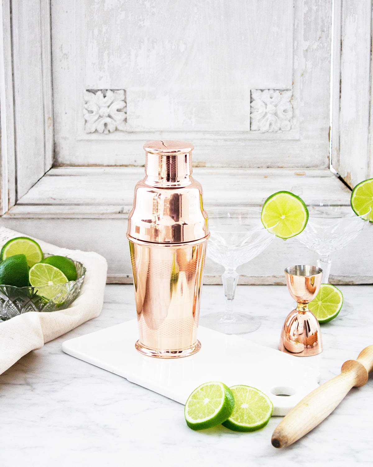 Coppermill Kitchen Vintage Inspired Shaker & Jigger Set In Copper