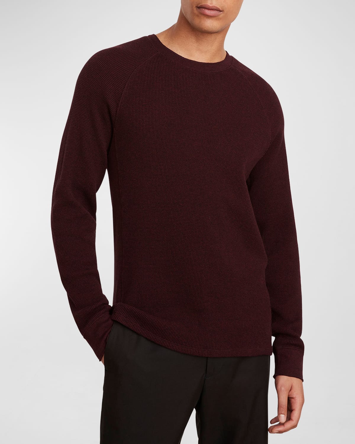 Vince Mouline Slim Fit Thermal Crewneck Sweater In Optimistic Redbla