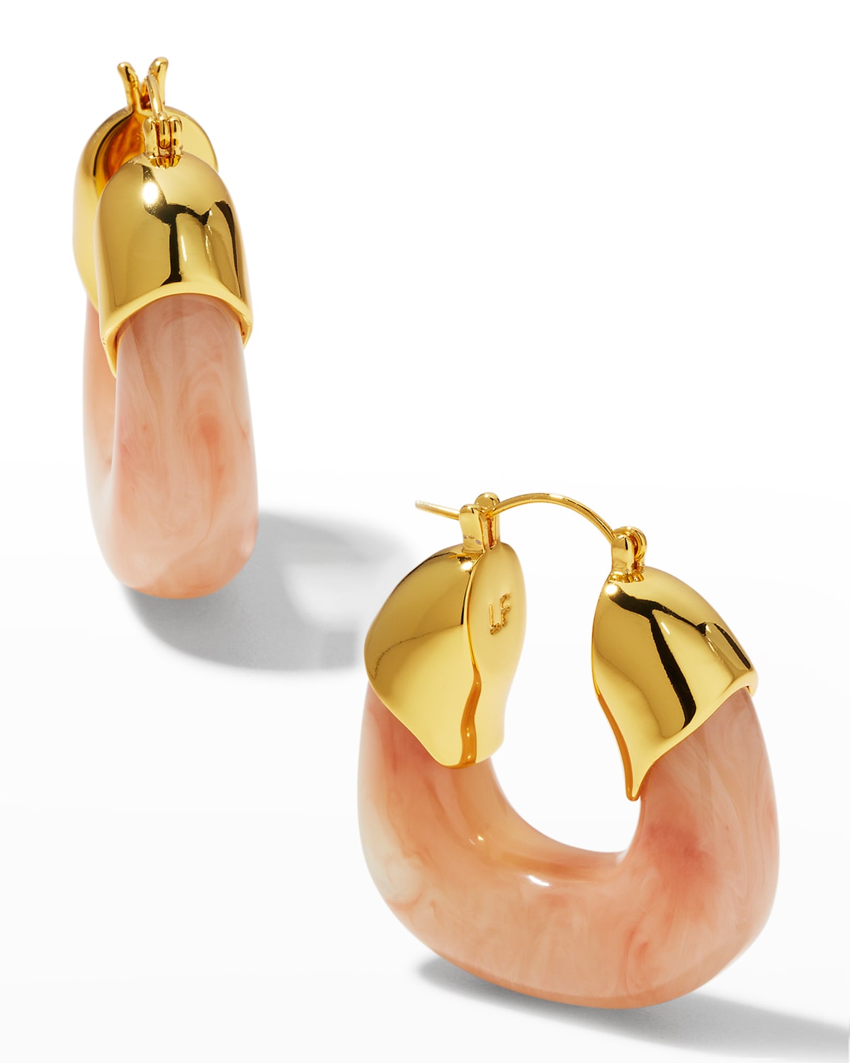Lizzie Fortunato Organic Hoops - Pink Marble - Atterley In Pink