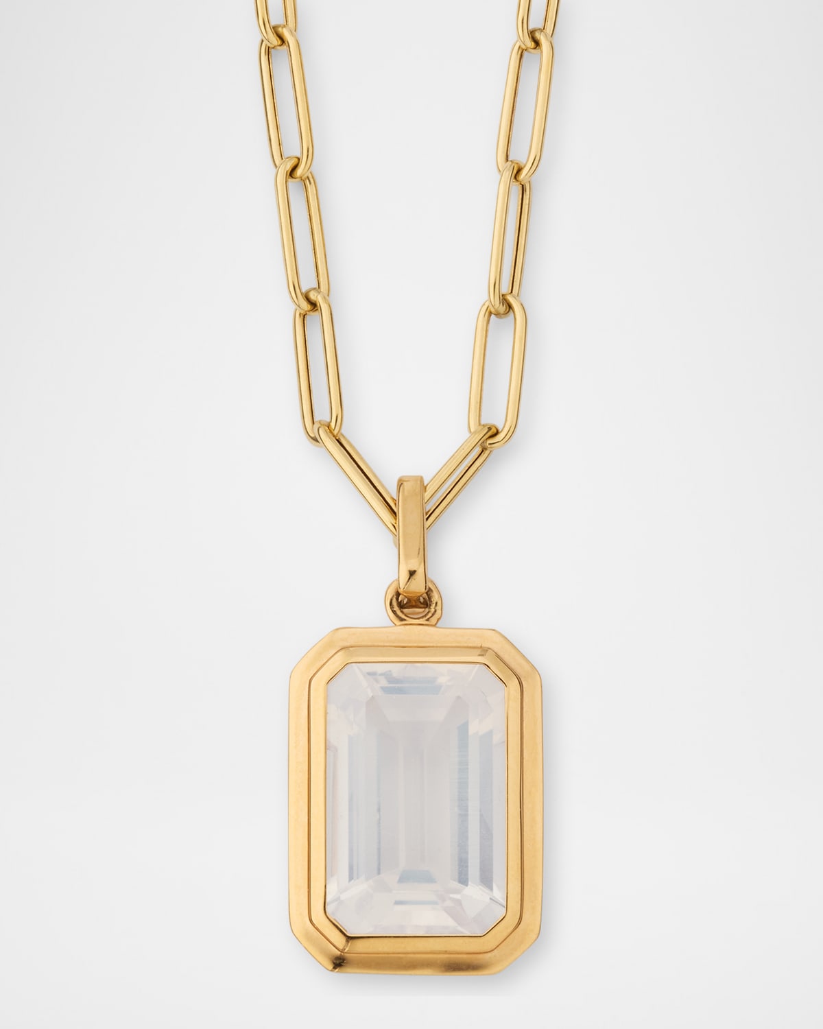 18K Manhattan Moon Quartz Pendant Necklace