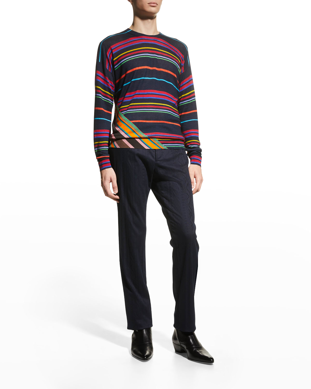 Etro Men's Fruitstripe Multicolor Sweater