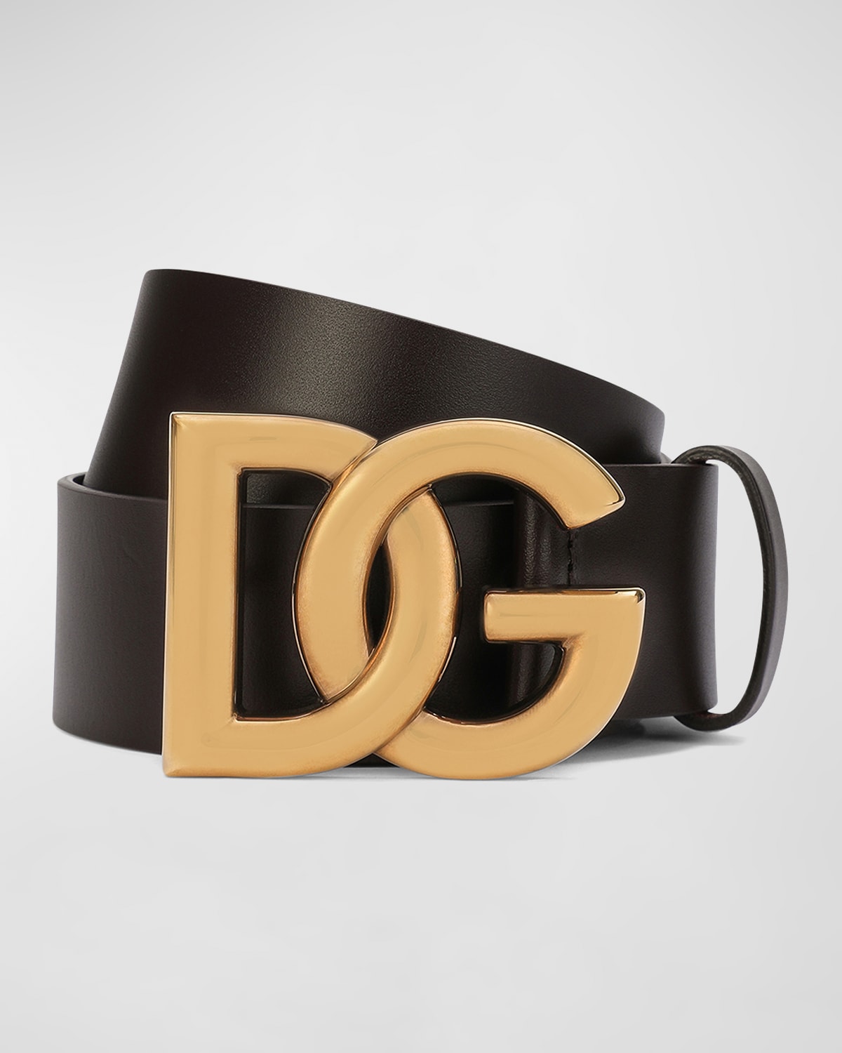 Dolce & Gabbana Men's Logo-Buckle Leather Belt