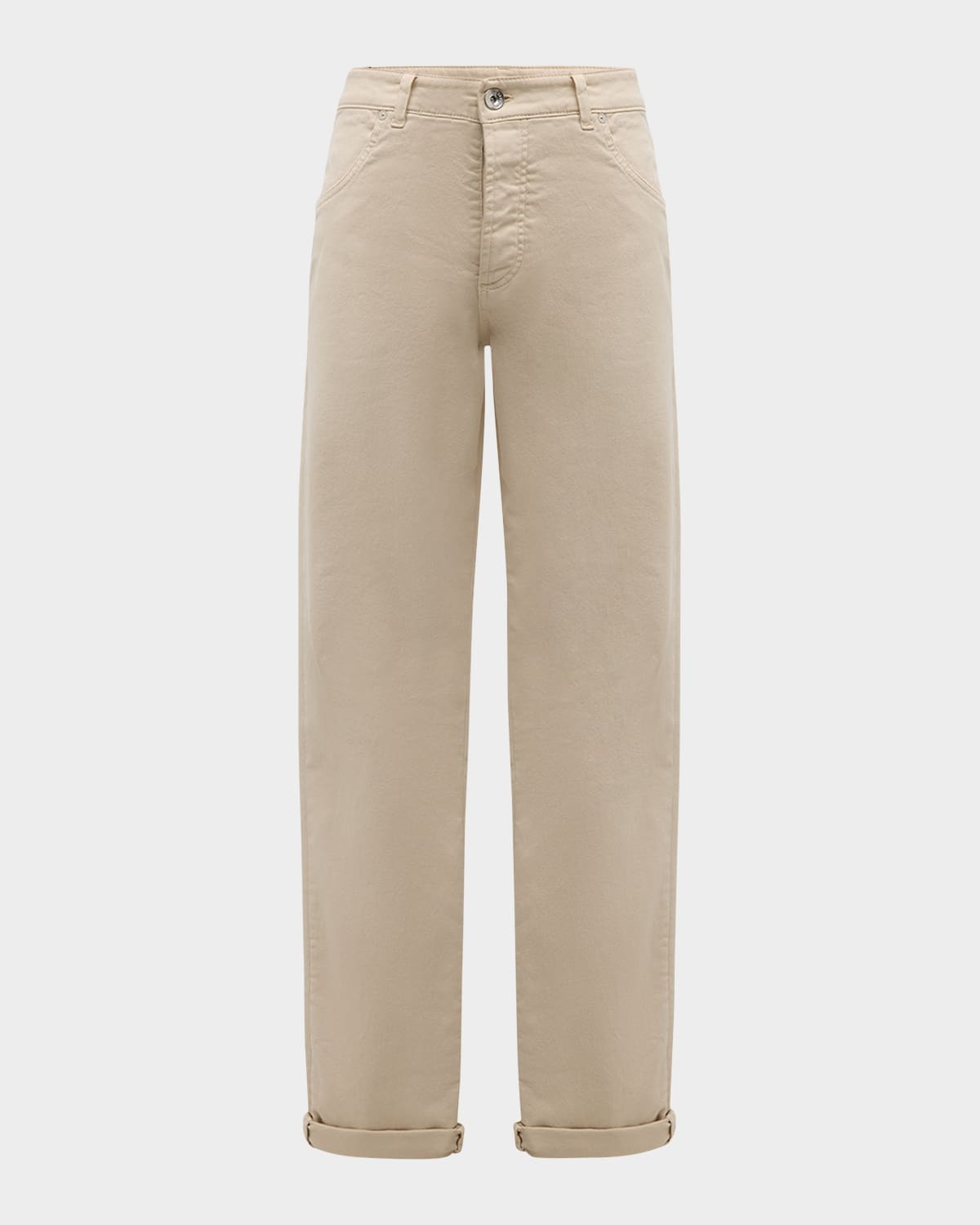 Shop Brunello Cucinelli Men's Bull Denim Skinny-fit Pants In Beige