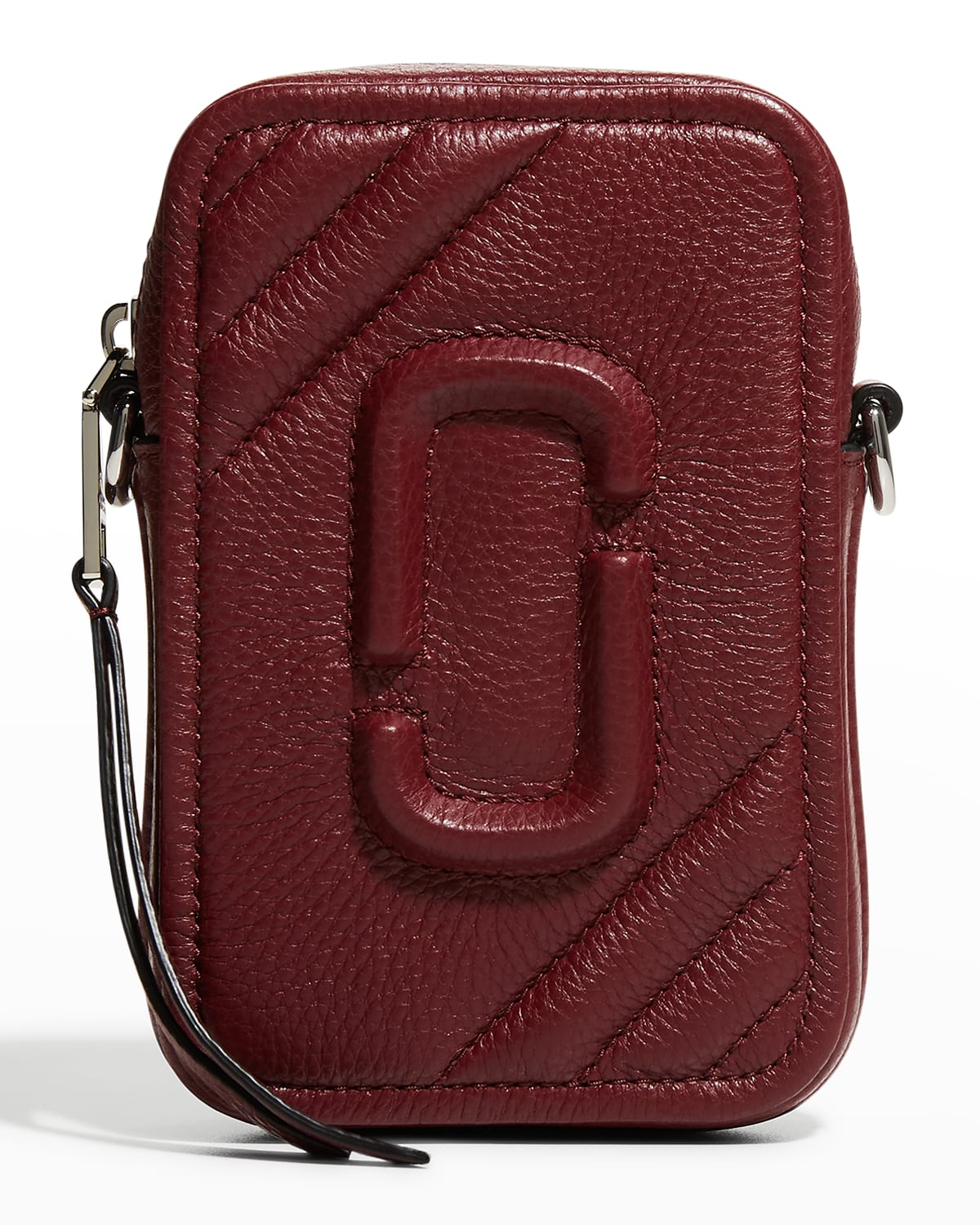 MARC JACOBS LOGO QUILTED PHONE CROSSBODY BAG