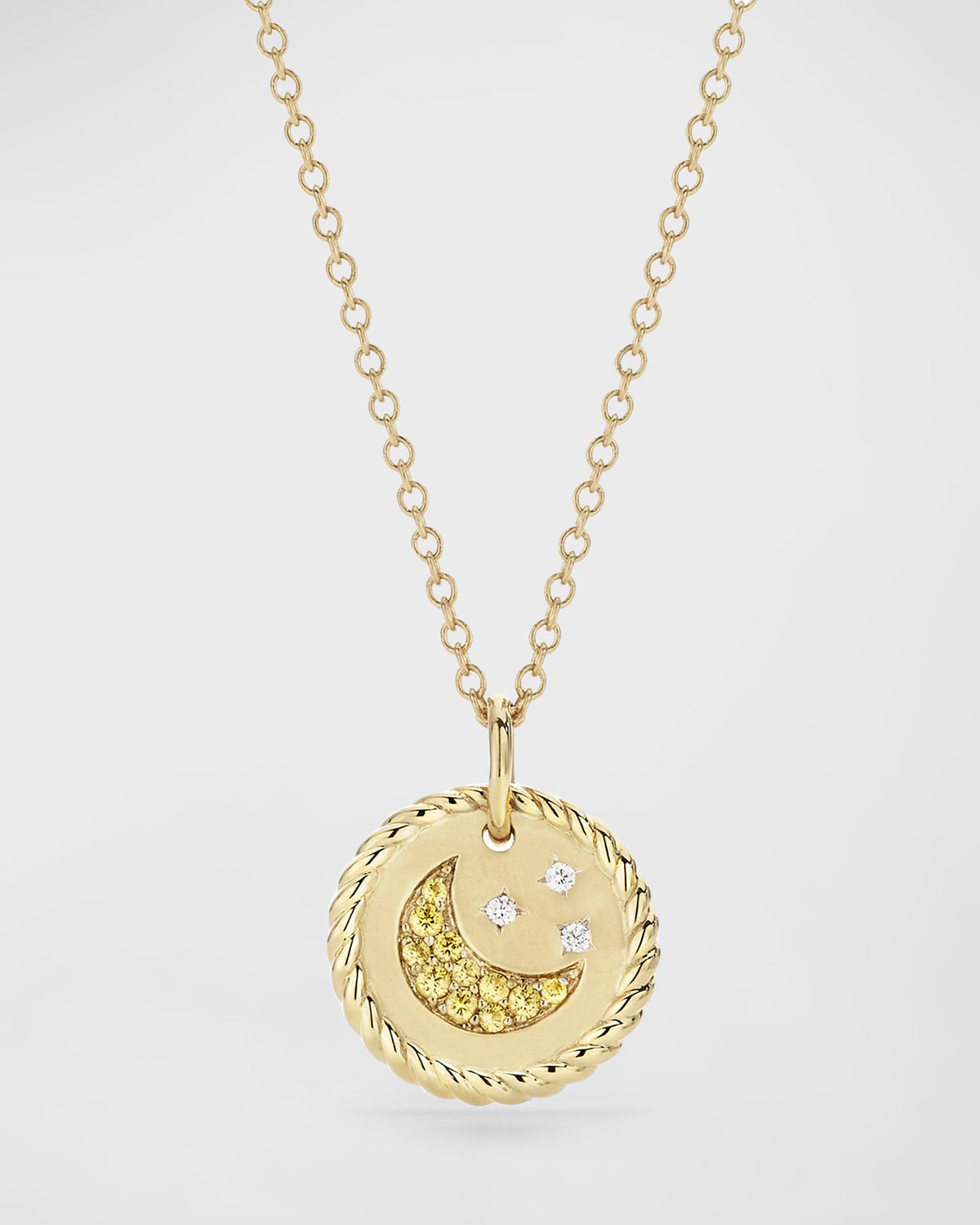 Moon and Star Collectible Necklace in 18k Yellow Gold