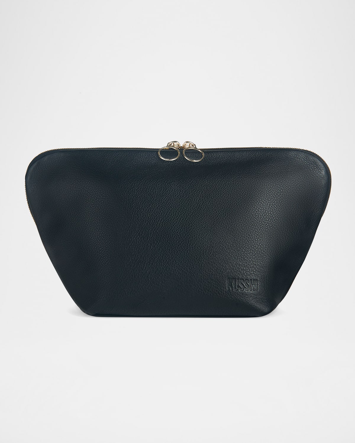 Vacationer Leather Makeup Bag, Navy