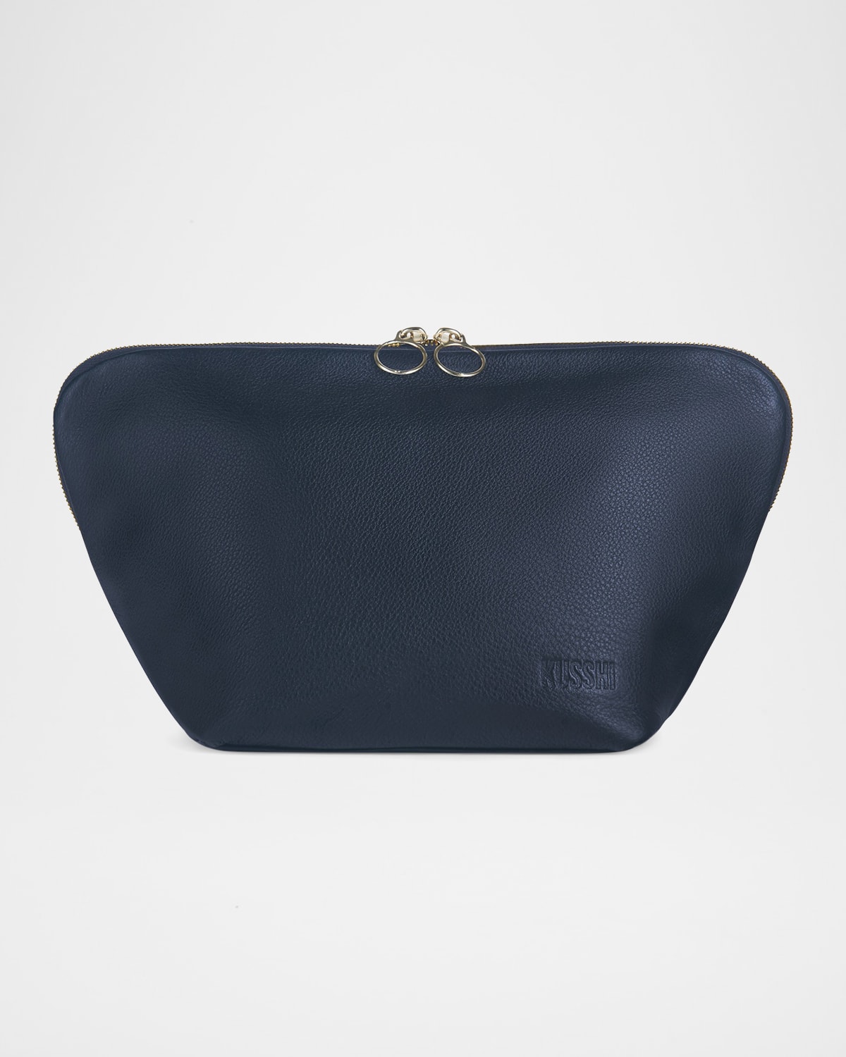 Kusshi Vacationer Leather Makeup Bag, Navy