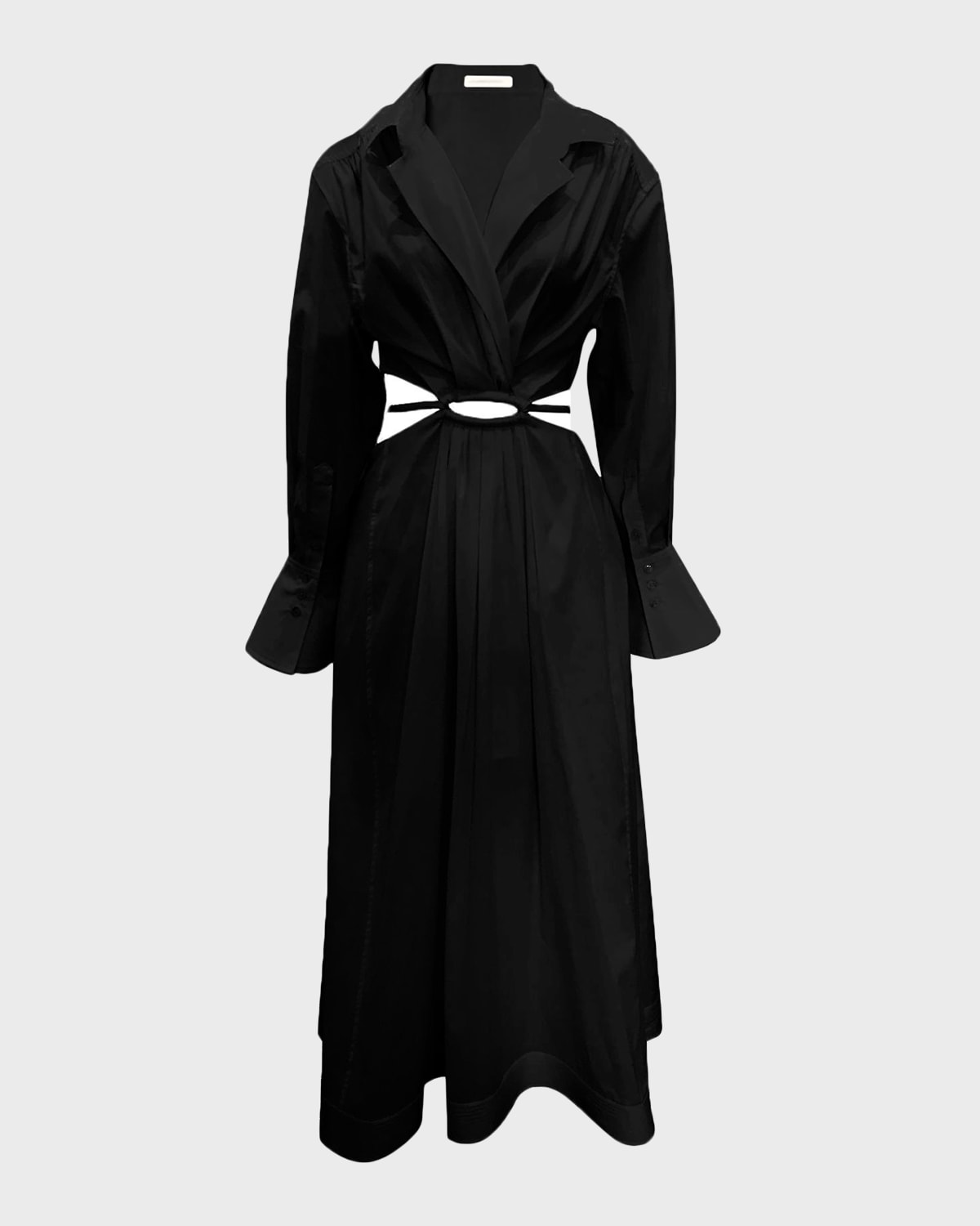 Shop Jonathan Simkhai Alex Cutout Shirtdress In Black