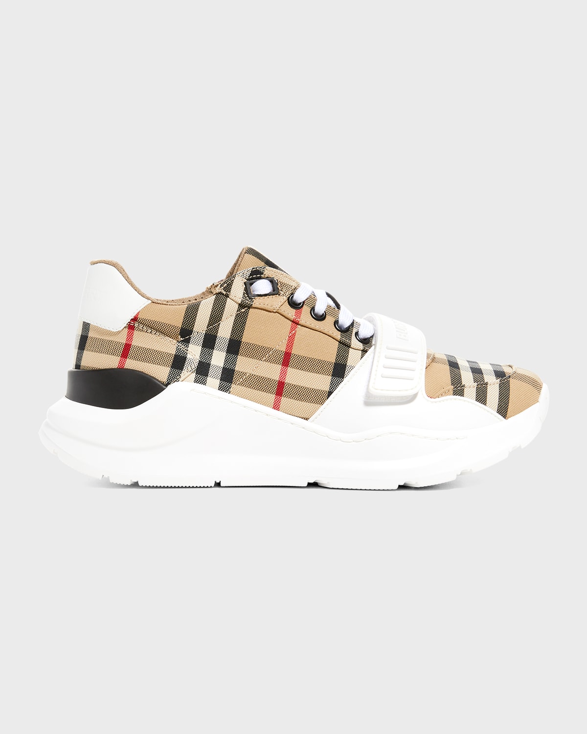 Shop Burberry Regis Check Trainer Sneakers In Archive Beige Ip Chk