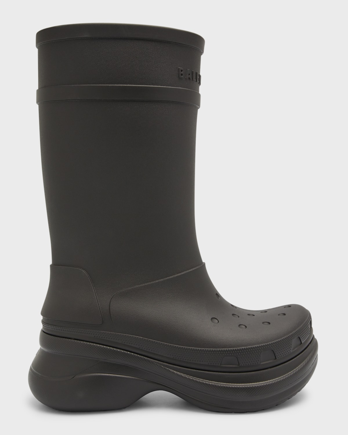 Balenciaga High-shaft Boots With Sculptural Sole In Noir