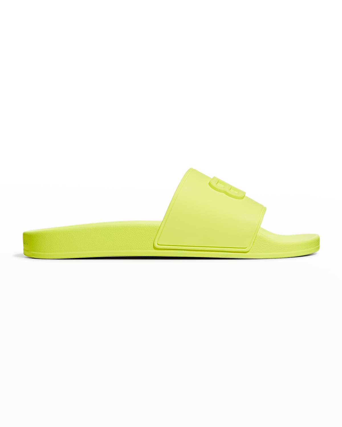 Balenciaga Men's Bb-logo Tonal Pool Slides In Lime