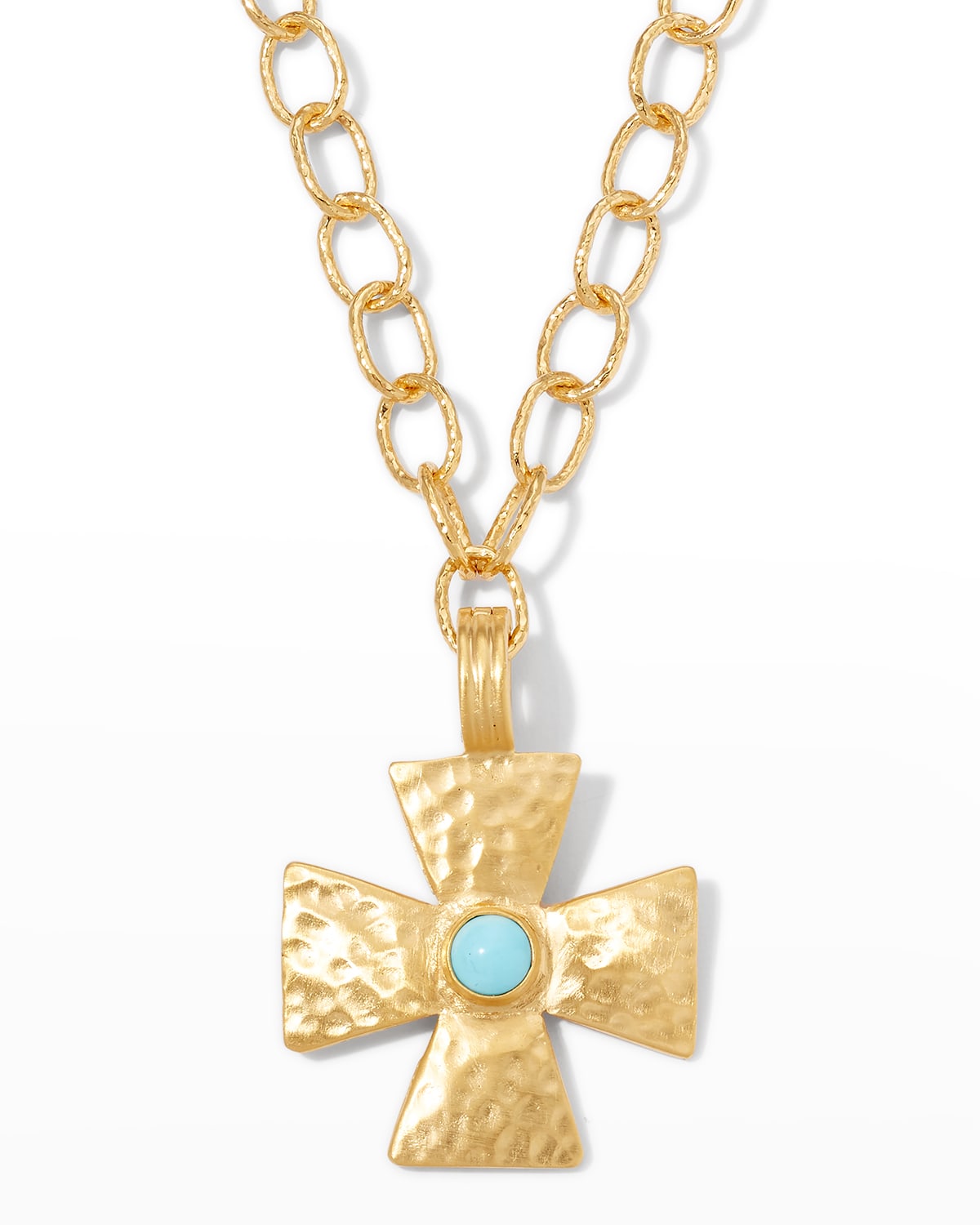 Dina Mackney Celtic Cross with Turquoise On Chain Necklace