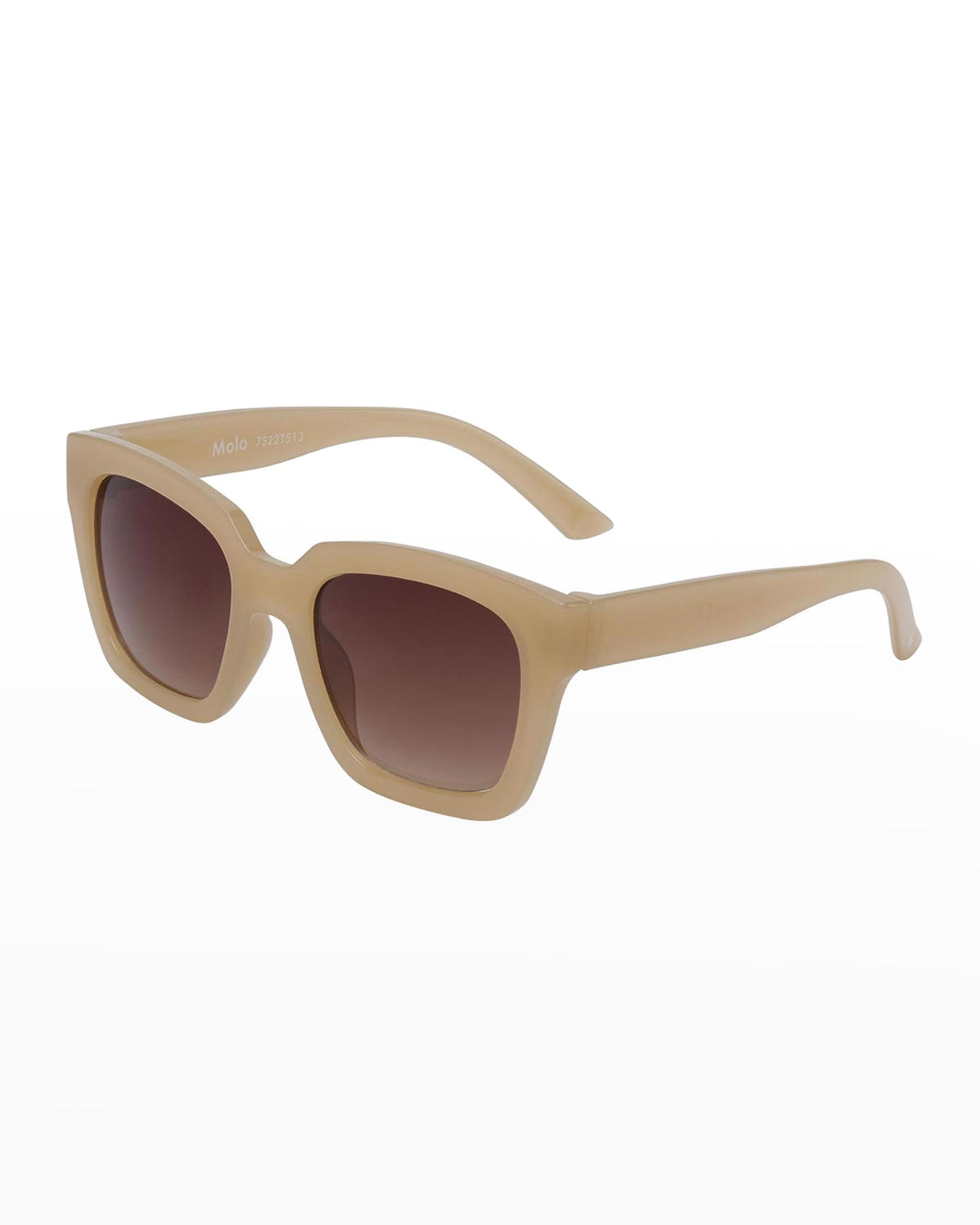 Molo Kid's Solana Block-frame Sunglasses In Solid Color In Dust Beige