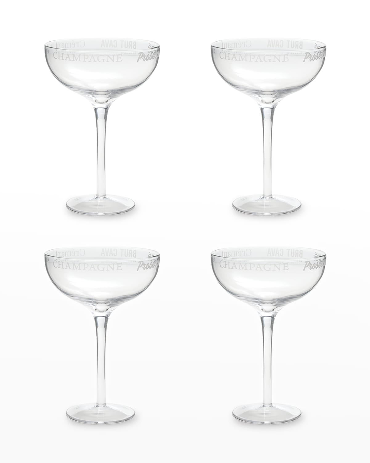 Shop Rosanna Farm To Table Etched Glass Champagne Flutes, Set Of 4 In Multi