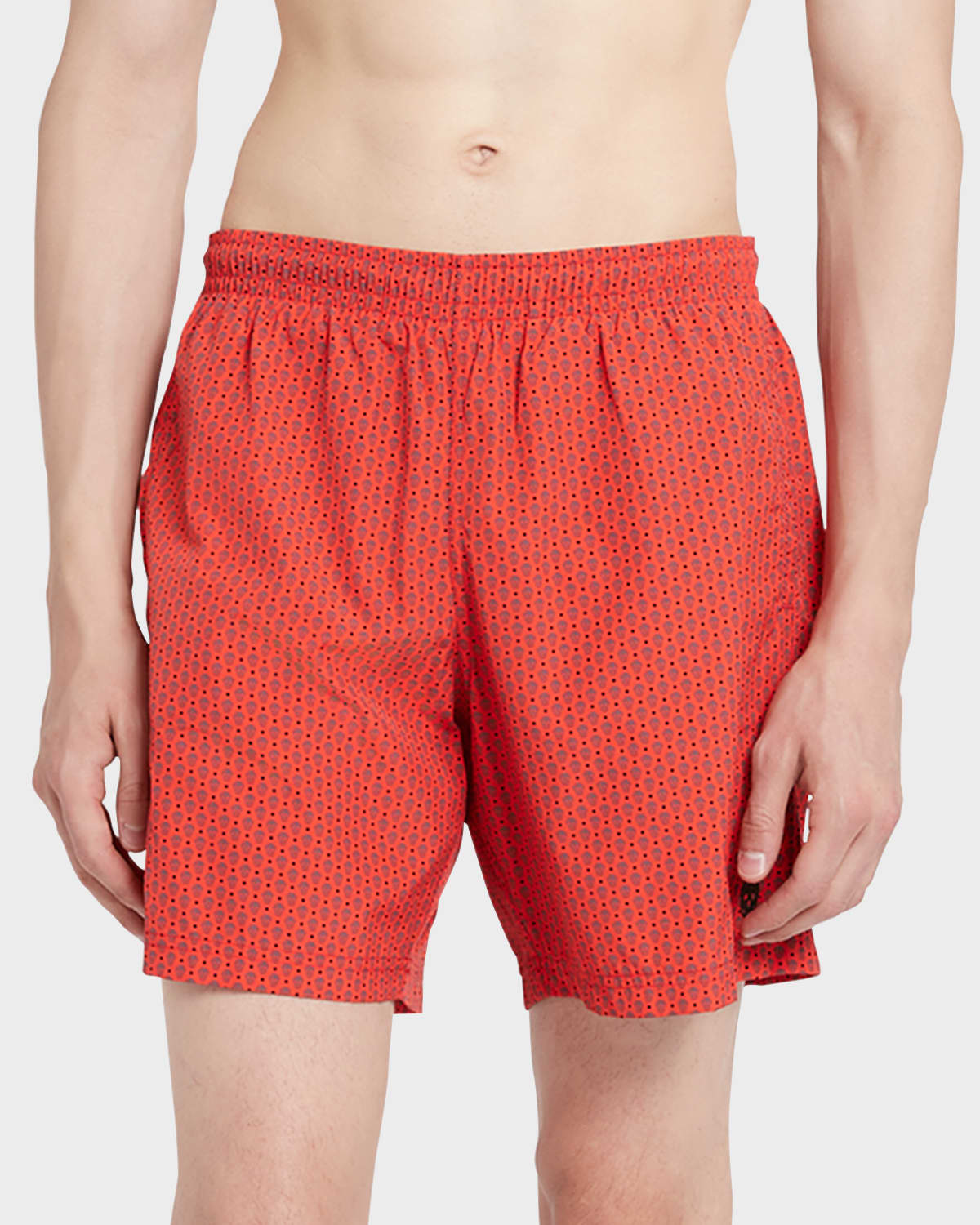 Alexander Mcqueen Men's Skull Dots Swim Shorts In Flannelbei