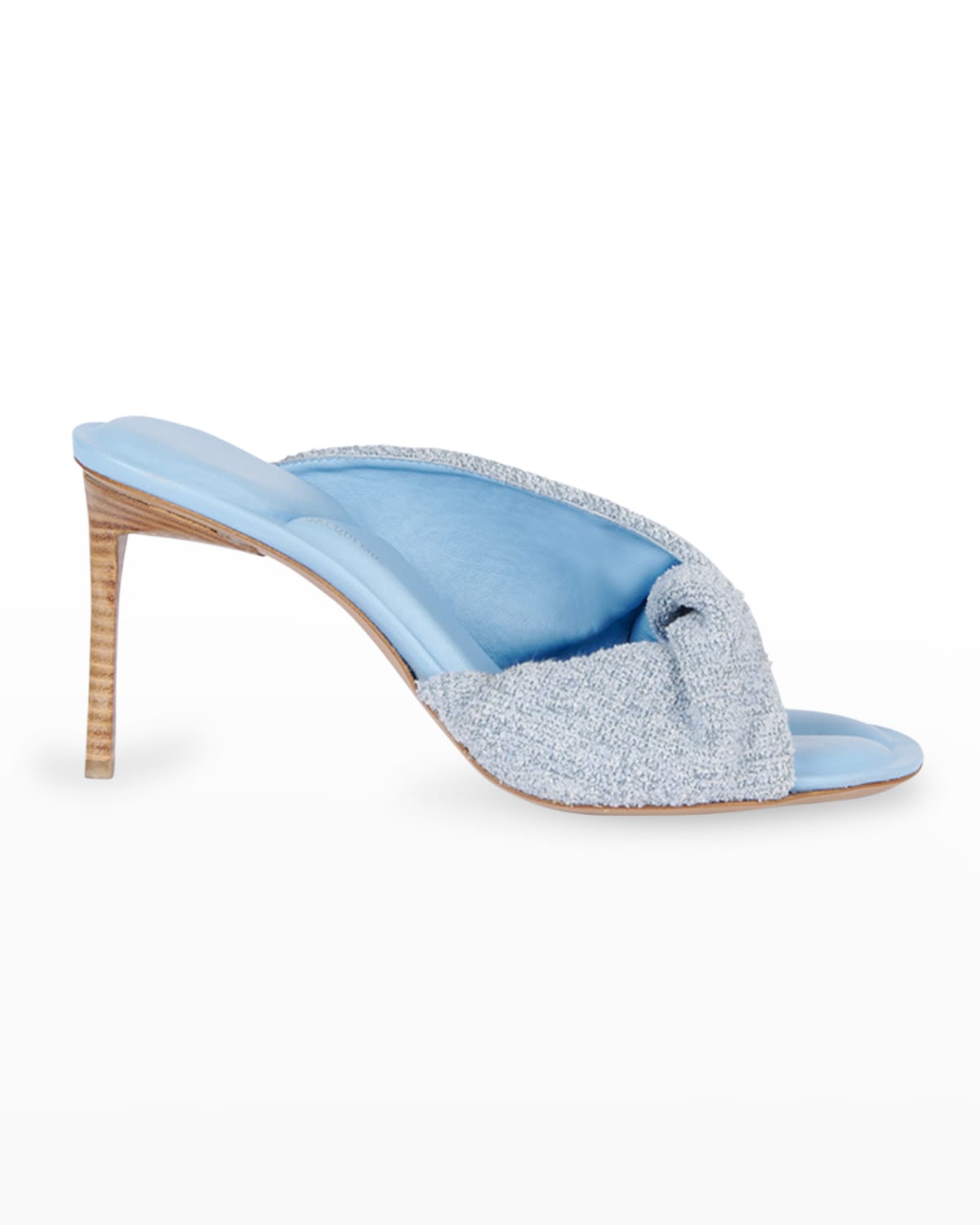 Jacquemus Les Mules Bagnu Twisted Cotton Sandals In Light Blue