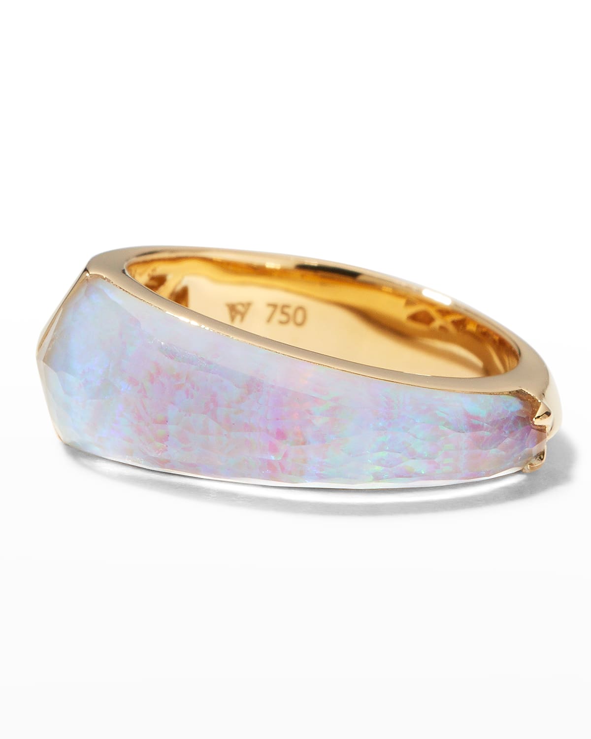 Stephen Webster Shard Stack Ring In White Opalescent With Clear Quartz