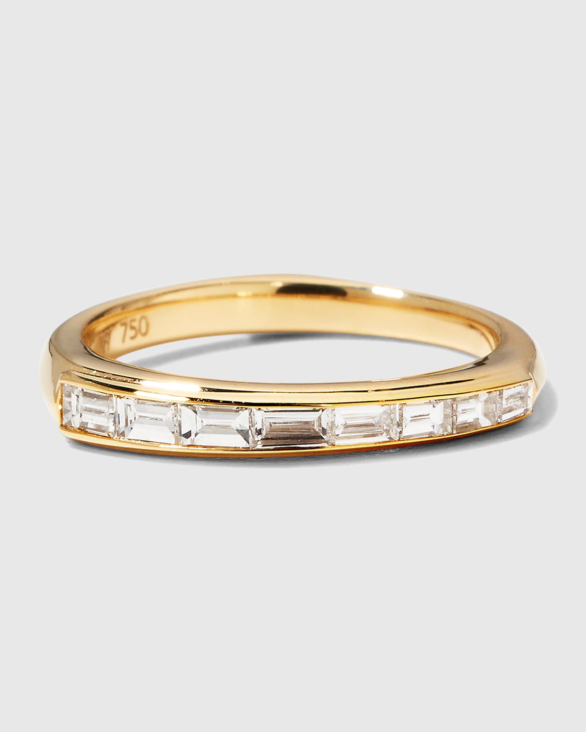 Baguette Slimline Stack Ring with Diamonds