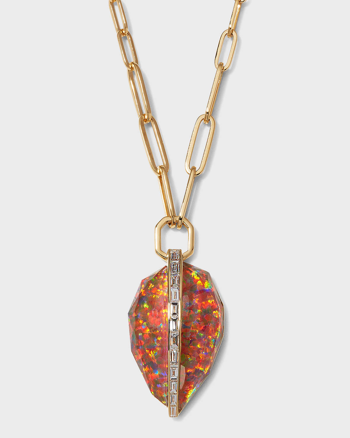 Stephen Webster Large Diced Pear Pendant Necklace With Fire Opalescent Quartz