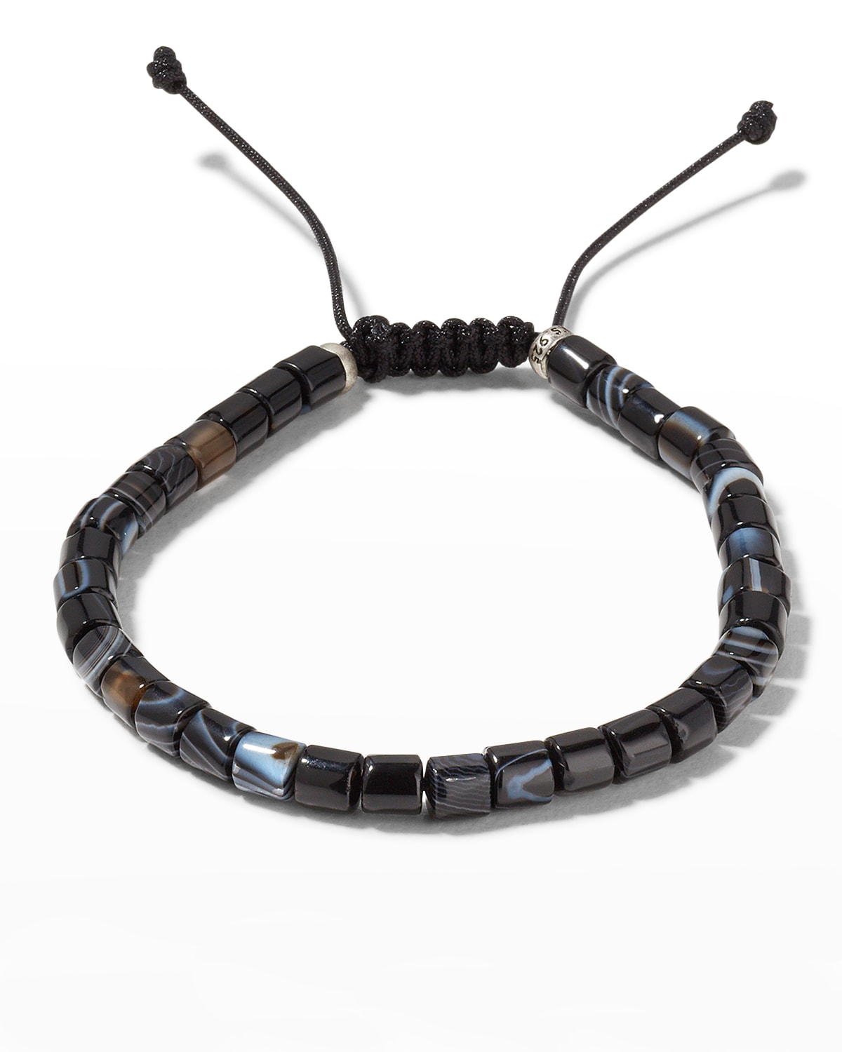 Kendra Scott Men's Beaded Pull-cord Bracelet In Black Agate