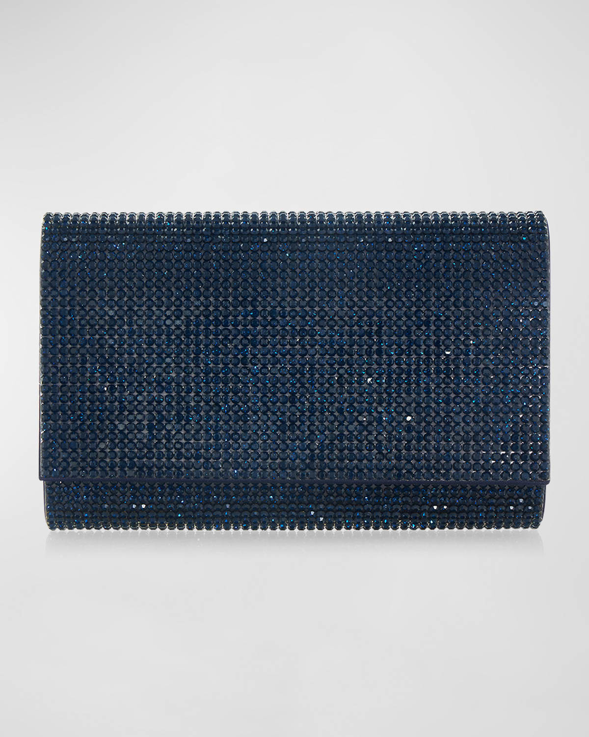 Judith Leiber Fizzy Crystal Flap Clutch Bag In Navy