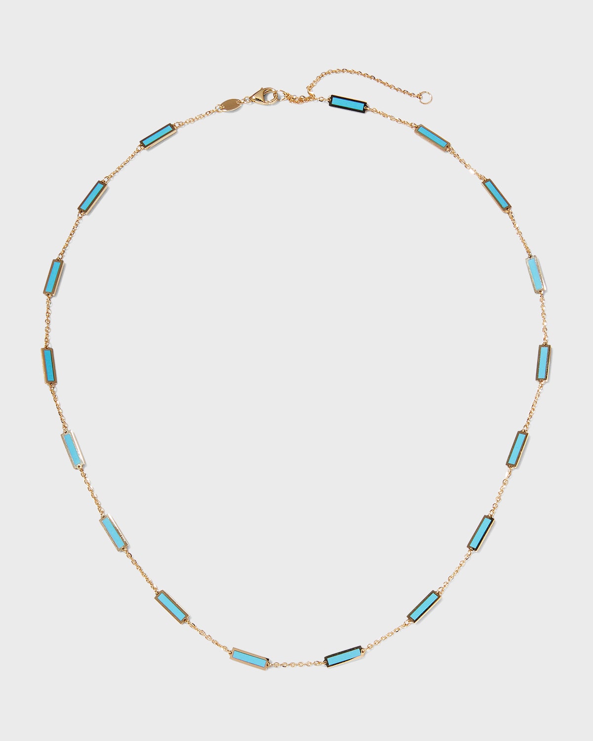 Frederic Sage Yellow Gold 17-Stations Turquoise Necklace