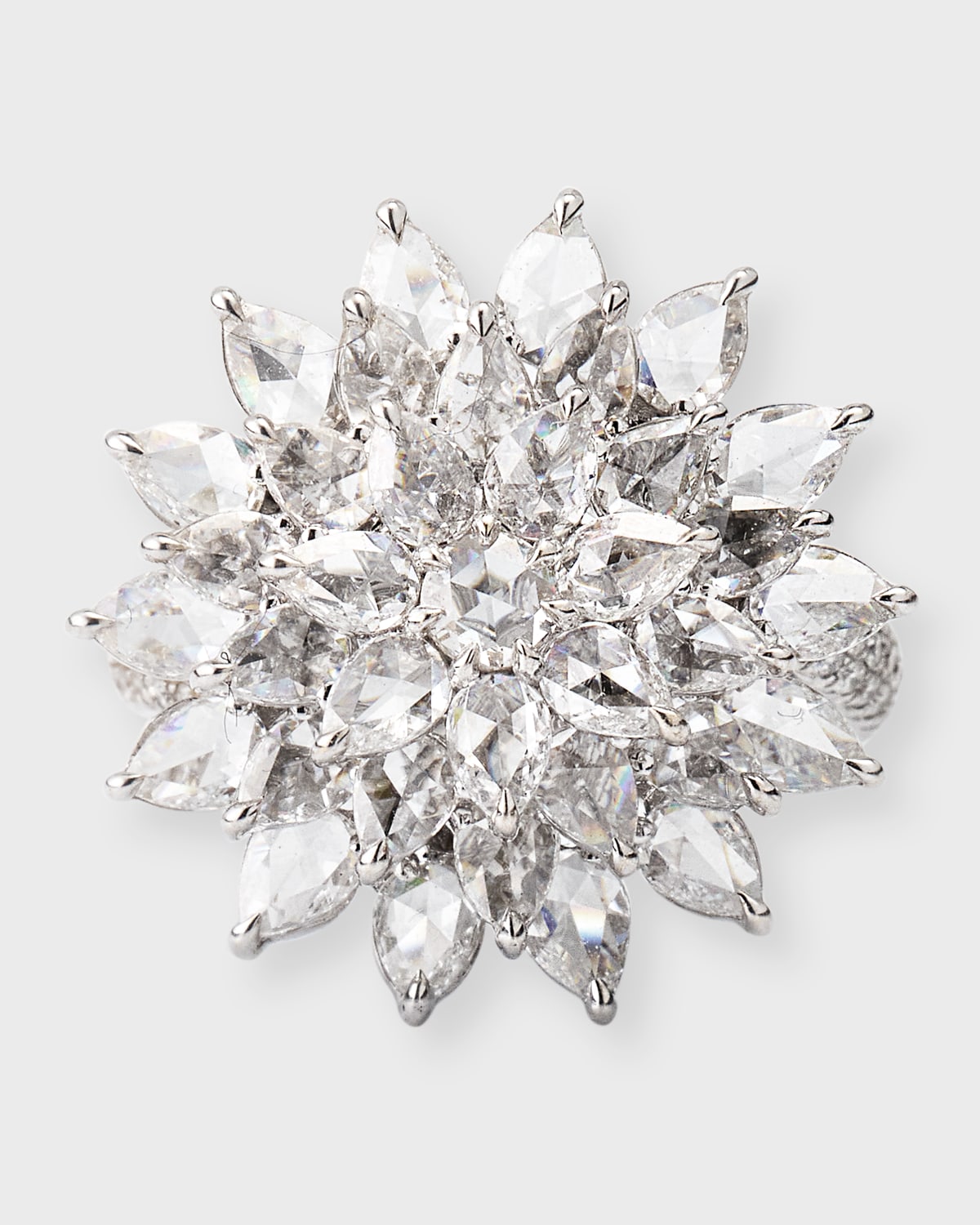 Eclat 18K White Gold Eclat Spiked Diamond Ring, 4.00tcw
