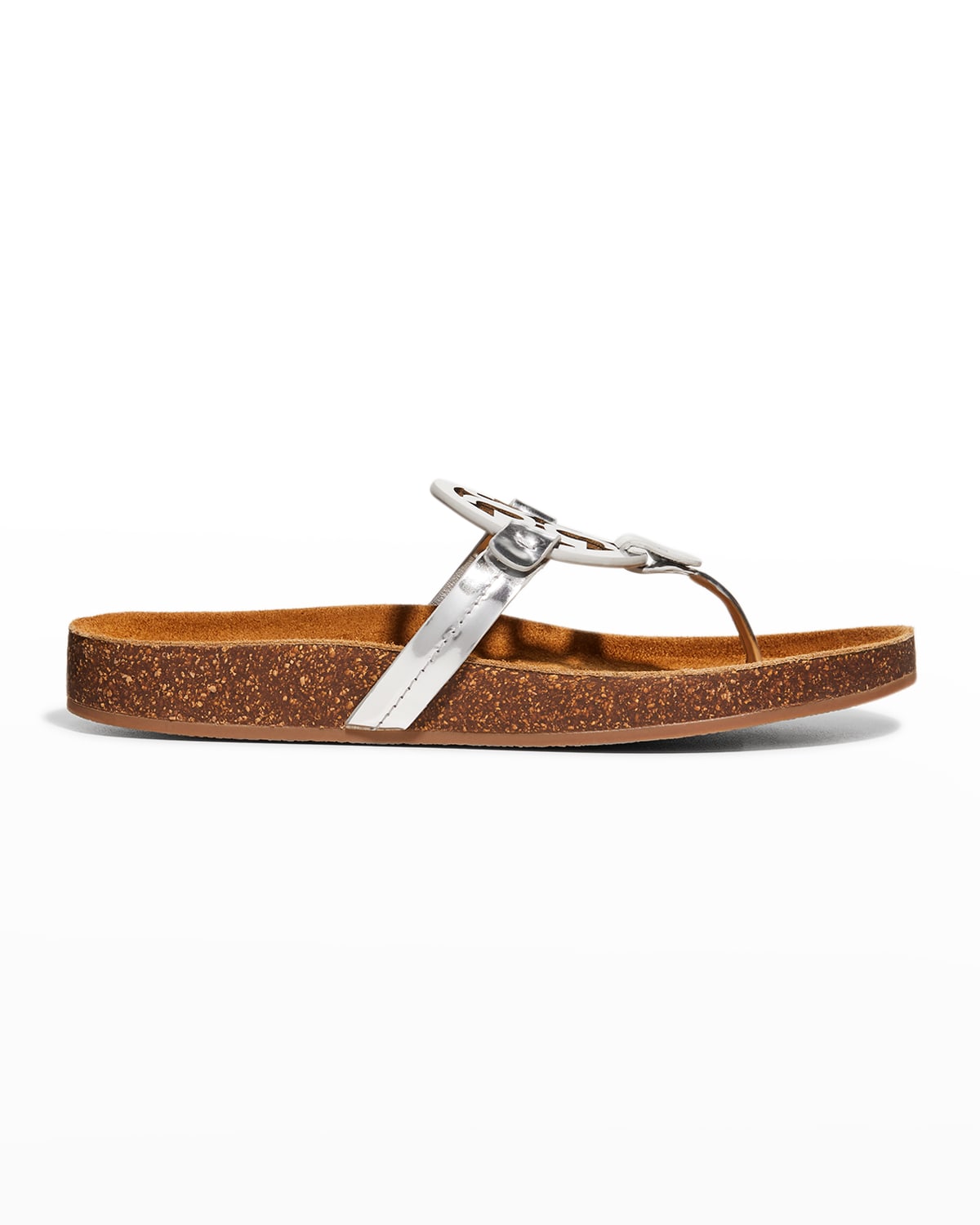 tory burch miller cloud metallic leather thong sandals