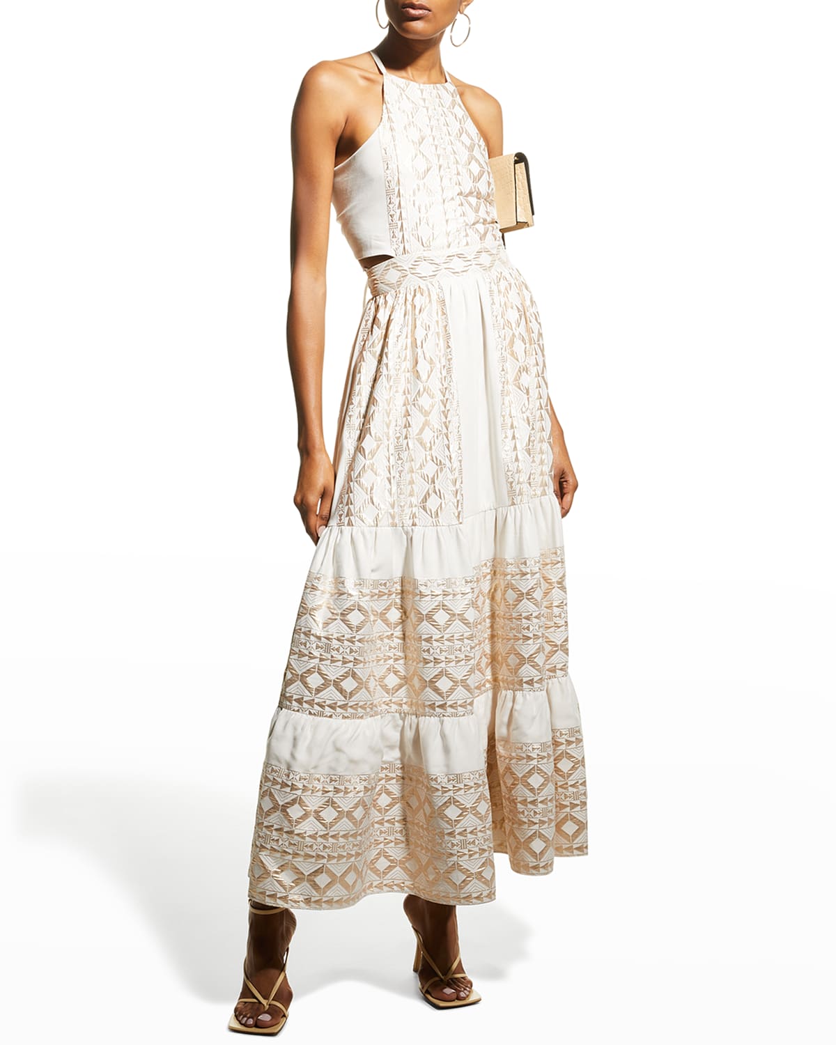 LACE The Label Halter-Neck Tiered Maxi Dress