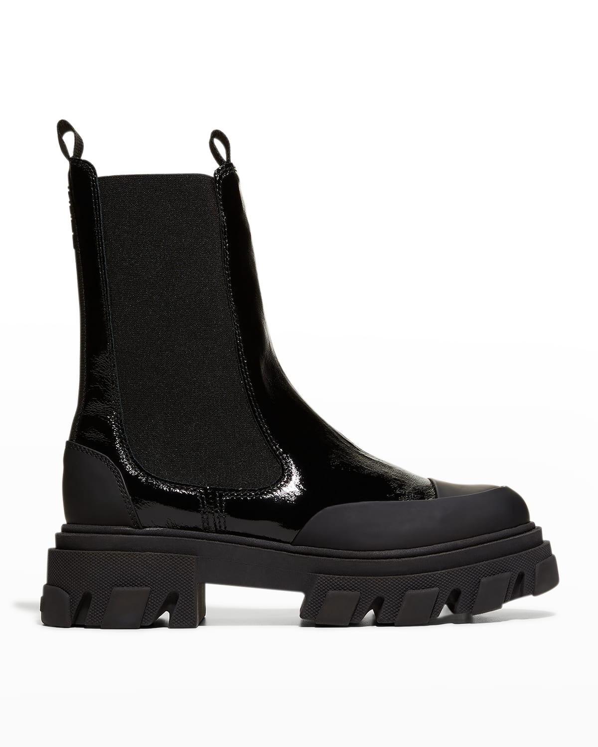 Leather Lug-Sole Mid Chelsea Boots
