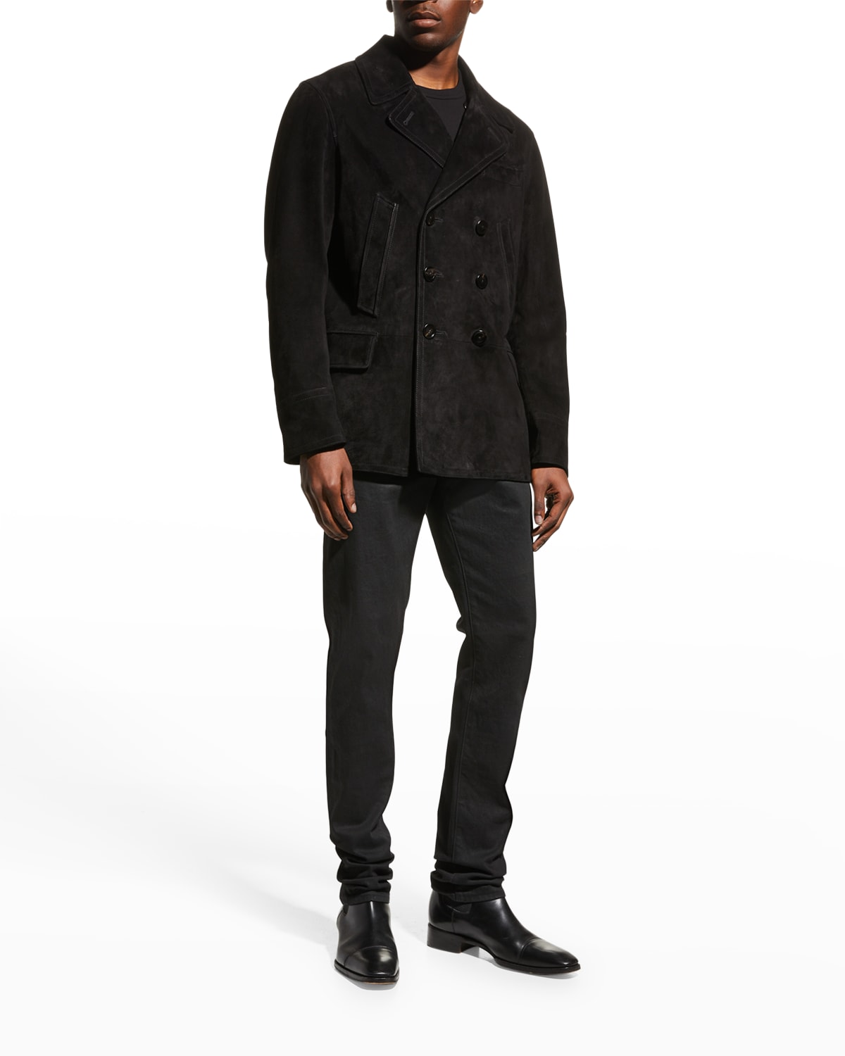 Tom Ford Men's Suede-leather Peacoat