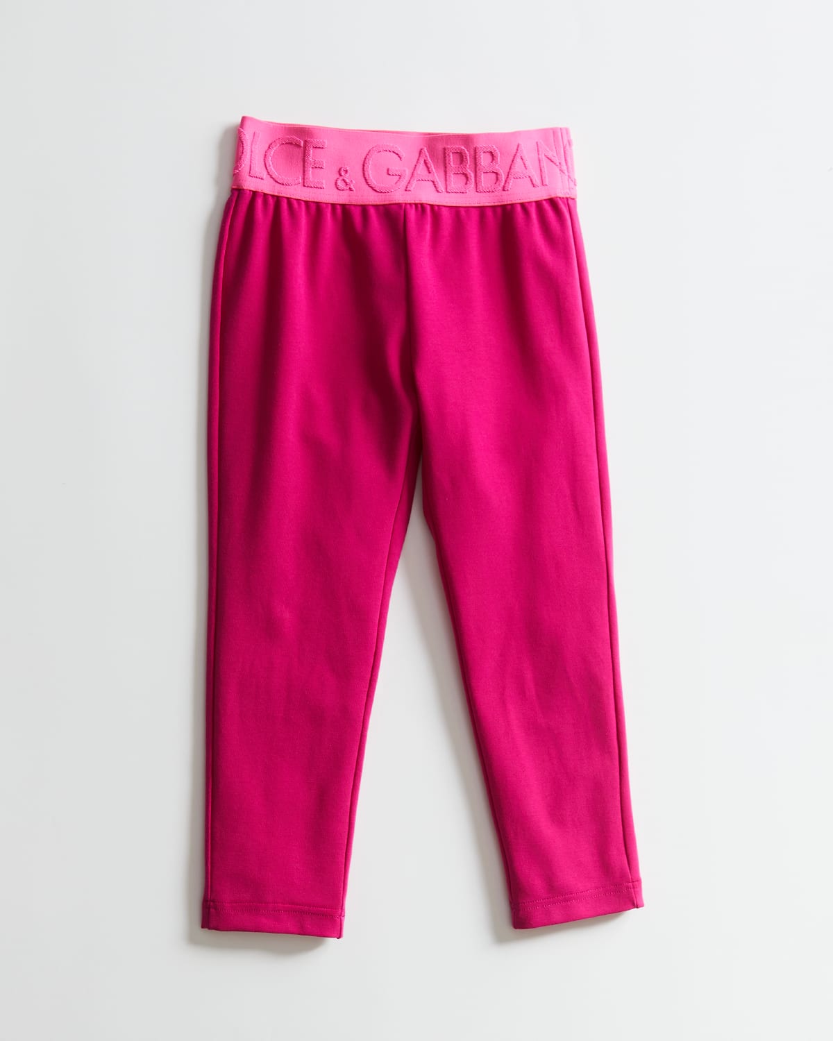 Shop Dolce & Gabbana Girl's Dg Logo-waistband Leggings In Pink