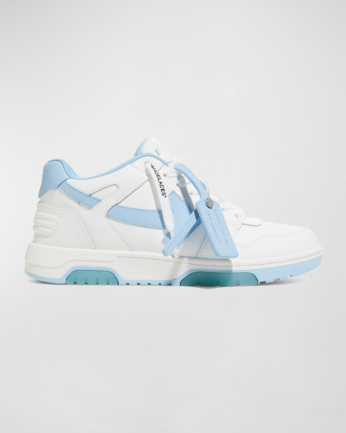 Shop Off-white Men's Out Of Office Arrow Low-top Sneakers In White/  Blue