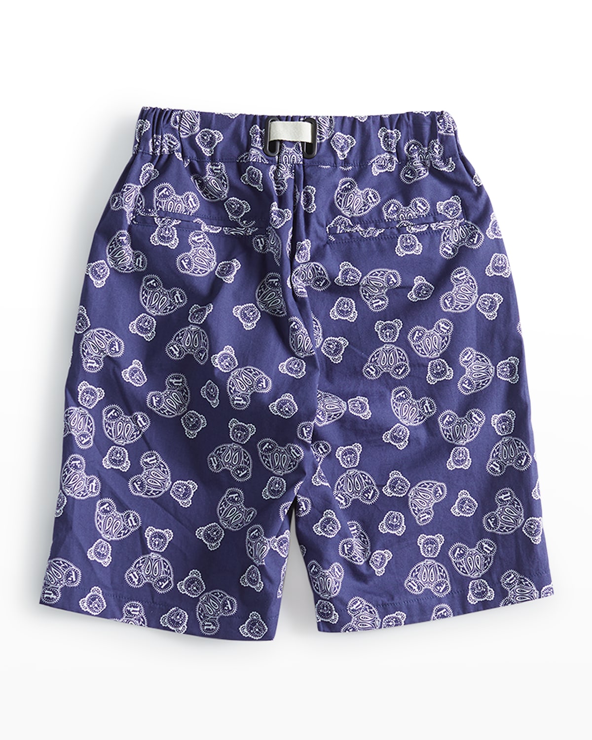 Boy's Allover Bear-Print Chino Shorts, Size 4-12